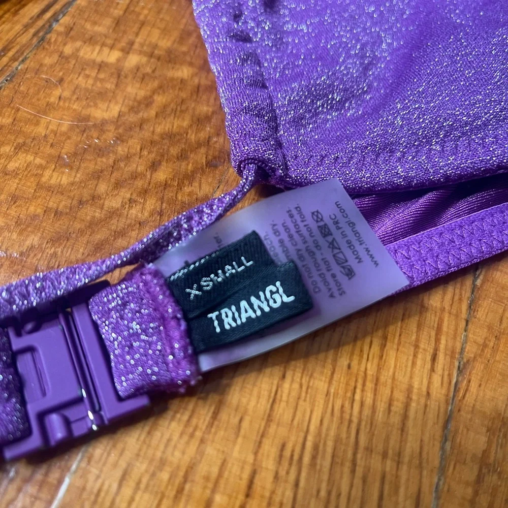 triangl swimwear Purple Glitter Bikini Set